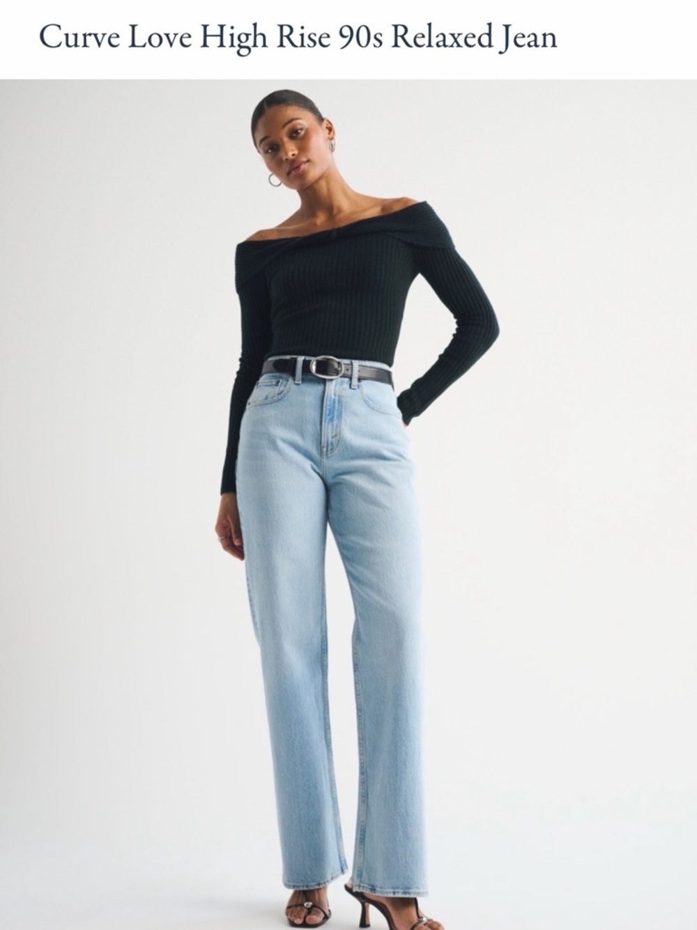 Abercombie and Fit h High-Rise Relaxed Straight Jeans - Light Blue